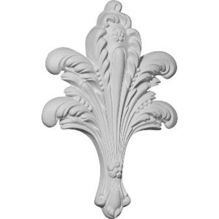 DWELLINGDESIGNS 6.25 In. W x 8.75 In. H x .75 In. P Architectural accent - Leaf Bundle Onlay DW68881